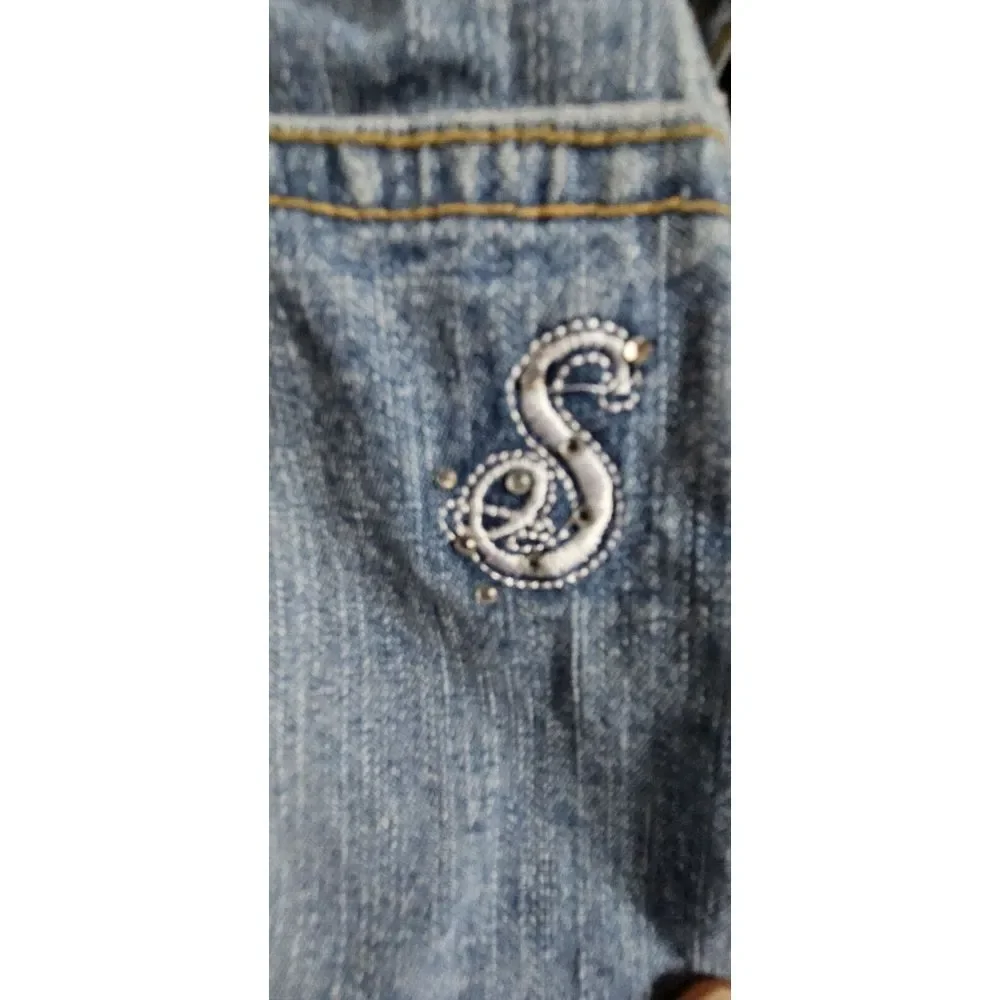 VTG Skechers toddler girl jean dress rhinestone embroidery w/belt Size 2T‎
